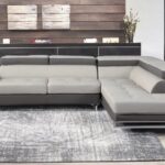 Gray Leather L Shaped Two Piece Modern Corner Sectional 12 Gray Leather L Shaped Two Piece Modern Corner Sectional
