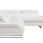 White Leather L Shaped Two Piece Corner Sectional Sofa 15 White Leather L Shaped Two Piece Corner Sectional Sofa