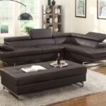 Brown Leather L-Shaped Two-Piece Corner Sectional Sofa 12 Brown Leather L-Shaped Two-Piece Corner Sectional Sofa