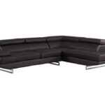 Brown Leather L-Shaped Two-Piece Corner Sectional Sofa 8 Brown Leather L-Shaped Two-Piece Corner Sectional Sofa