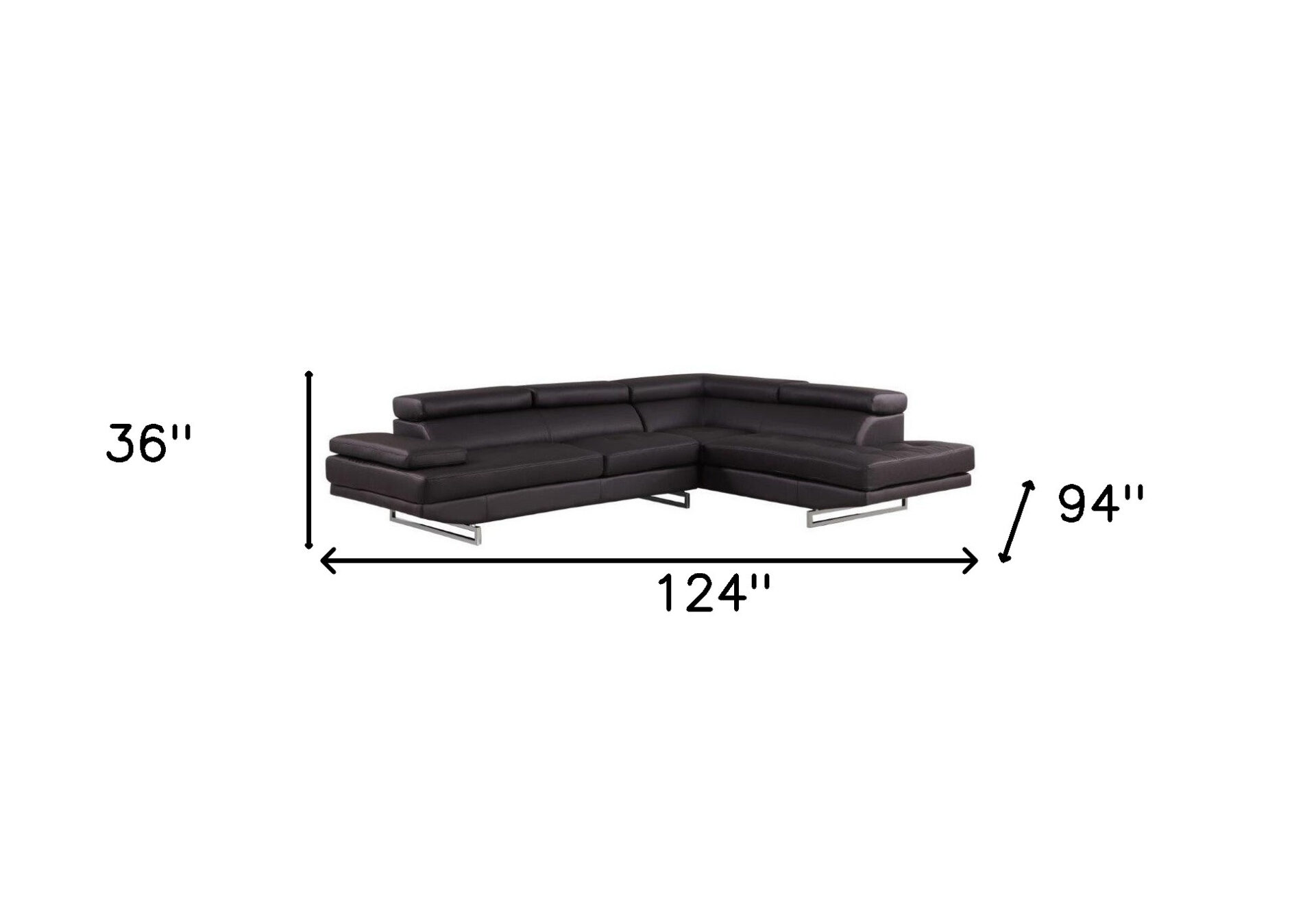 Brown Leather L-Shaped Two-Piece Corner Sectional Sofa 7 Brown Leather L-Shaped Two-Piece Corner Sectional Sofa - Image 7