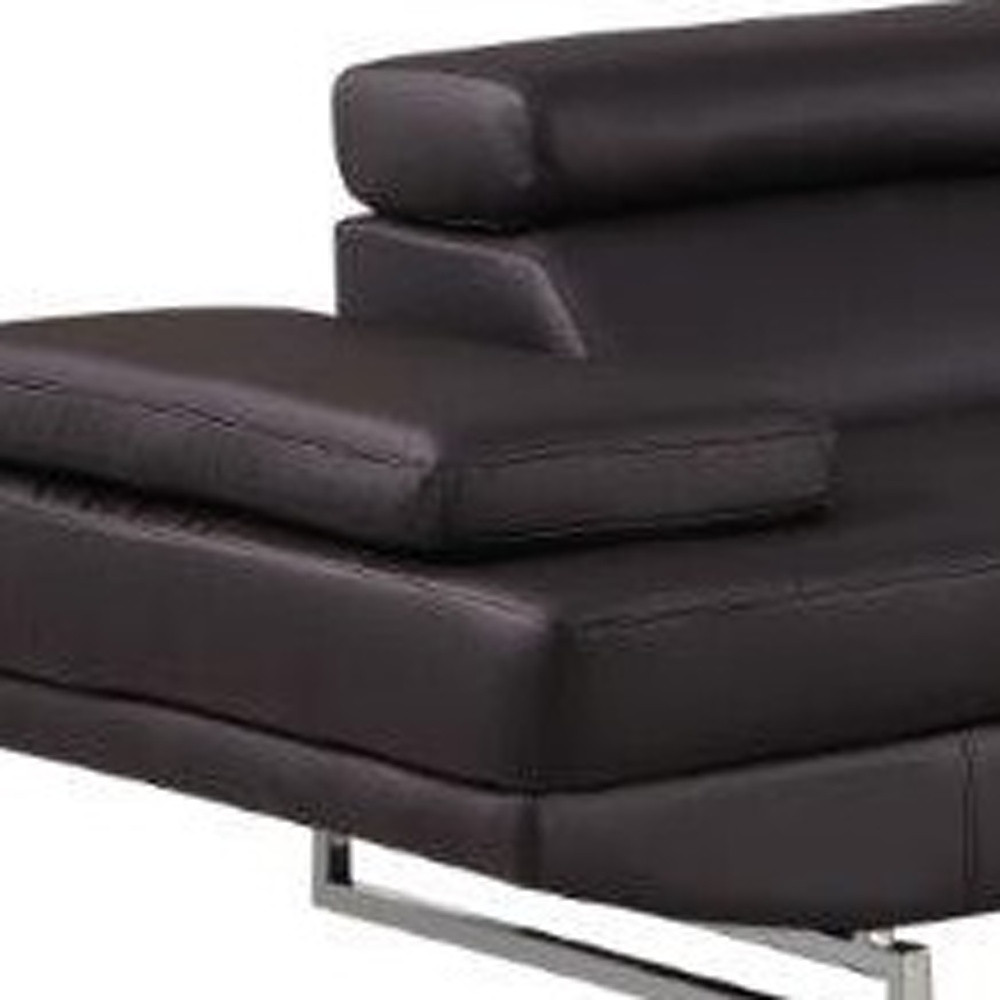 Brown Leather L-Shaped Two-Piece Corner Sectional Sofa 3 Brown Leather L-Shaped Two-Piece Corner Sectional Sofa - Image 3
