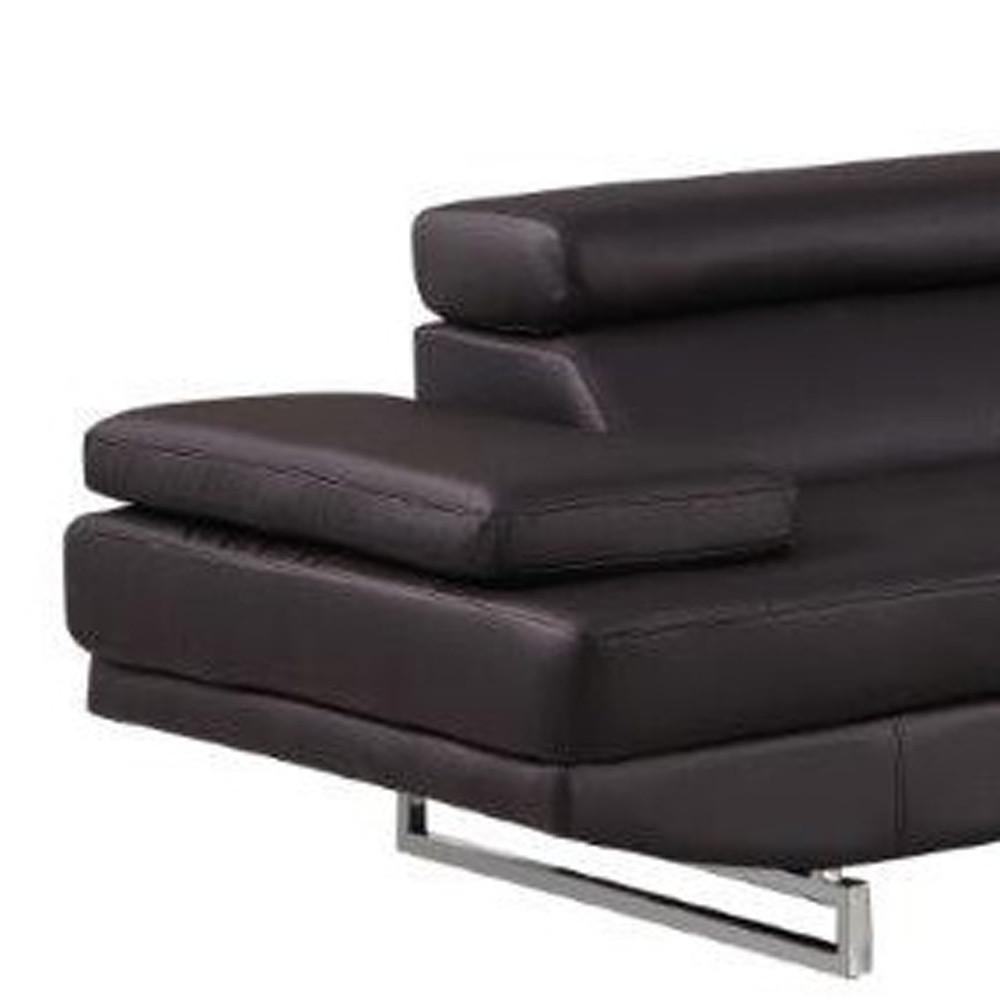 Brown Leather L-Shaped Two-Piece Corner Sectional Sofa 4 Brown Leather L-Shaped Two-Piece Corner Sectional Sofa - Image 4