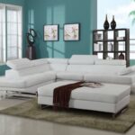 Gray Leather L Shaped Two Piece Corner Sectional Sofa