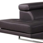 Black Leather L-Shaped Two-Piece Corner Sectional with Metal Legs 10 Black Leather L-Shaped Two-Piece Corner Sectional with Metal Legs