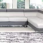 White Leather L-Shaped Corner Sectional with Silver Metal Legs 11 White Leather L-Shaped Corner Sectional with Silver Metal Legs