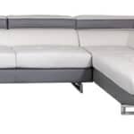White Leather L-Shaped Corner Sectional with Silver Metal Legs 13 White Leather L-Shaped Corner Sectional with Silver Metal Legs