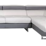 White Leather L-Shaped Corner Sectional with Silver Metal Legs 15 White Leather L-Shaped Corner Sectional with Silver Metal Legs