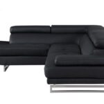 Black Faux Leather L Shaped Corner Sectional with Metal Legs 18 Black Faux Leather L Shaped Corner Sectional with Metal Legs