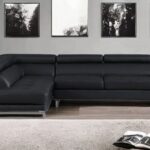Black Faux Leather L Shaped Corner Sectional with Metal Legs 11 Black Faux Leather L Shaped Corner Sectional with Metal Legs
