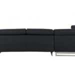 Black Faux Leather L Shaped Corner Sectional with Metal Legs 15 Black Faux Leather L Shaped Corner Sectional with Metal Legs