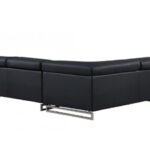 Black Faux Leather L Shaped Corner Sectional with Metal Legs 16 Black Faux Leather L Shaped Corner Sectional with Metal Legs