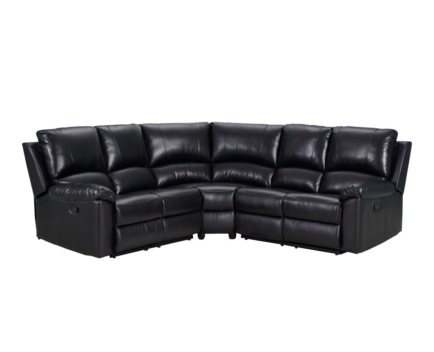 Black Polyester Blend U-Shaped Reclining Corner Sectional, 3-Piece 1 Black Polyester Blend U-Shaped Reclining Corner Sectional, 3-Piece