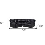 Black Polyester Blend U-Shaped Reclining Corner Sectional, 3-Piece 14 Black Polyester Blend U-Shaped Reclining Corner Sectional, 3-Piece