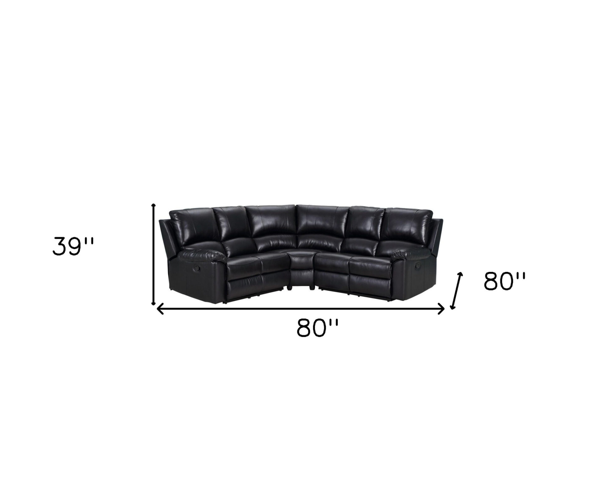 Black Polyester Blend U-Shaped Reclining Corner Sectional, 3-Piece 7 Black Polyester Blend U-Shaped Reclining Corner Sectional, 3-Piece - Image 7