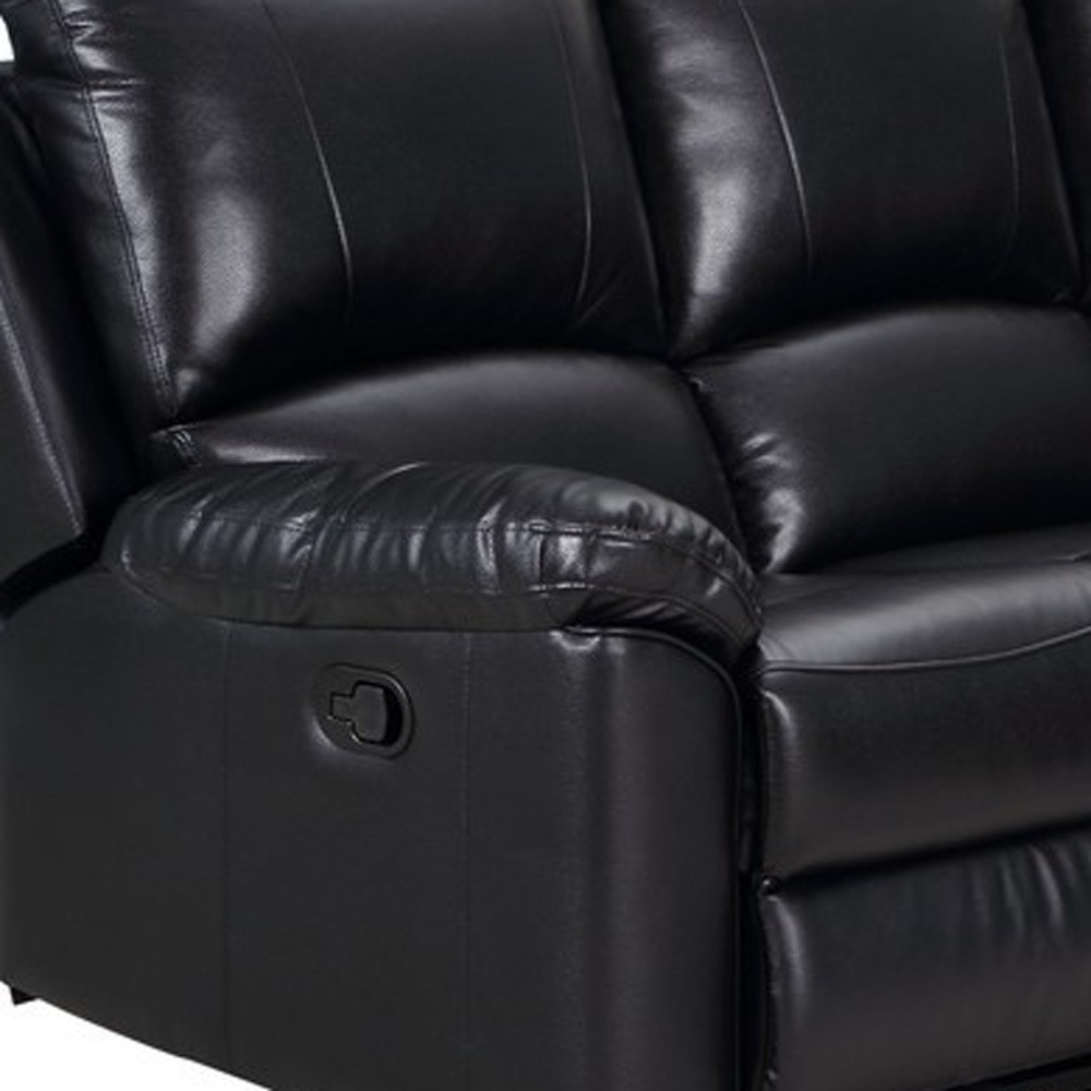Black Polyester Blend U-Shaped Reclining Corner Sectional, 3-Piece 3 Black Polyester Blend U-Shaped Reclining Corner Sectional, 3-Piece - Image 3