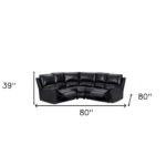 80” Black Polyester Power Reclining U-Shaped Corner Sectional Sofa 16 80” Black Polyester Power Reclining U-Shaped Corner Sectional Sofa