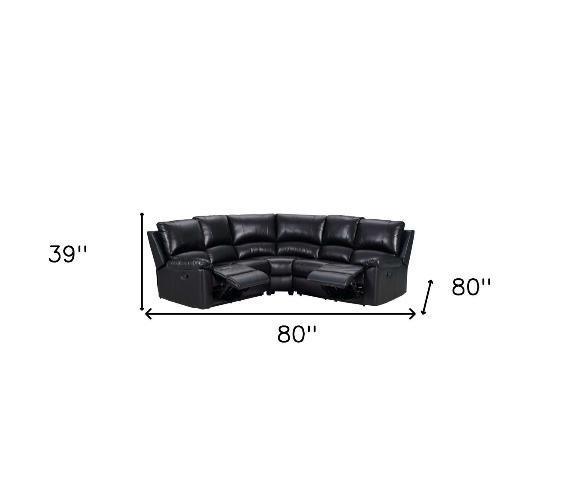 80” Black Polyester Power Reclining U-Shaped Corner Sectional Sofa 8 80” Black Polyester Power Reclining U-Shaped Corner Sectional Sofa - Image 8
