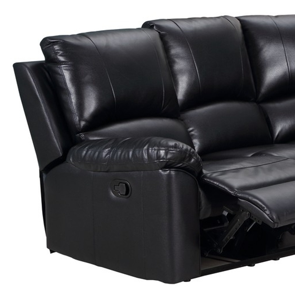 80” Black Polyester Power Reclining U-Shaped Corner Sectional Sofa 4 80” Black Polyester Power Reclining U-Shaped Corner Sectional Sofa - Image 4