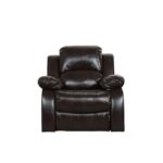 36" Brown Reclining Chair with Soft Leather Upholstery