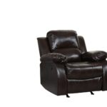 36" Brown Reclining Chair with Soft Leather Upholstery
