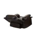 36" Brown Reclining Chair with Soft Leather Upholstery