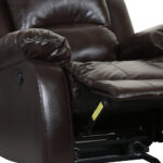 36" Brown Reclining Chair with Soft Leather Upholstery