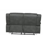Gray Faux Leather Manual Reclining Love Seat with Pillow Top Arms