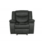 42" Gray Reclining Chair with Soft Leather Upholstery