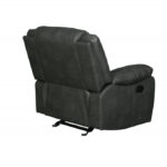 42" Gray Reclining Chair with Soft Leather Upholstery