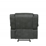 42" Gray Reclining Chair with Soft Leather Upholstery