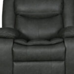 42" Gray Reclining Chair with Soft Leather Upholstery