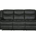 Gray Microsuede Reclining Sofa and Loveseat Set for Five