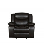 42" Brown Reclining Chair with Soft Leather Upholstery