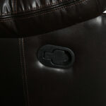 42" Brown Reclining Chair with Soft Leather Upholstery