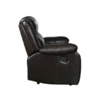 42" Brown Reclining Chair with Soft Leather Upholstery