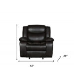 42" Brown Reclining Chair with Soft Leather Upholstery