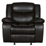 42" Brown Reclining Chair with Soft Leather Upholstery