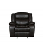 42" Brown Reclining Chair with Soft Leather Upholstery
