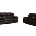 Two Piece Brown Microsuede Reclining Sofa and Loveseat Seating Set