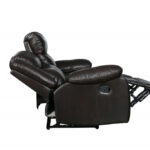 Two Piece Brown Microsuede Reclining Sofa and Loveseat Seating Set