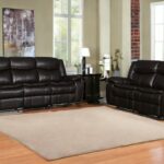 Two Piece Brown Microsuede Reclining Sofa and Loveseat Seating Set