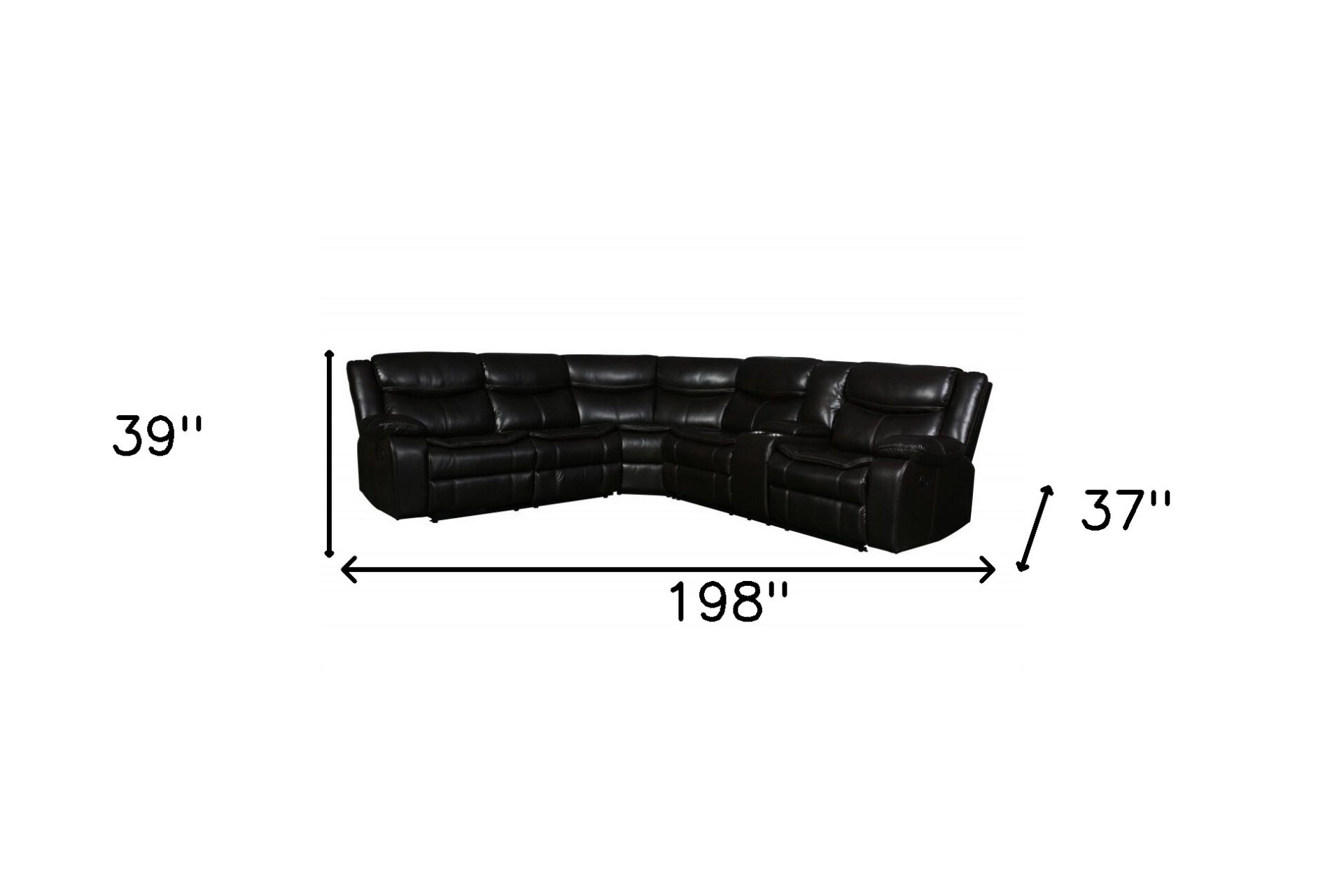 Brown Reclining U-Shaped Corner Sectional with Console, Polyester Blend 9 Brown Reclining U-Shaped Corner Sectional with Console, Polyester Blend - Image 9