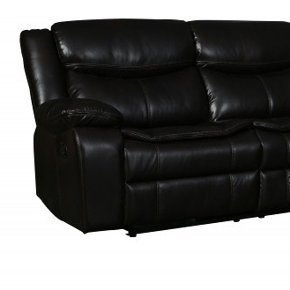 Brown Reclining U-Shaped Corner Sectional with Console, Polyester Blend 6 Brown Reclining U-Shaped Corner Sectional with Console, Polyester Blend - Image 6