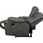 92-Inch Gray Polyester Reclining U-Shaped Sectional with Console