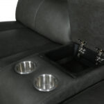 92-Inch Gray Polyester Reclining U-Shaped Sectional with Console