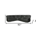 92-Inch Gray Polyester Reclining U-Shaped Sectional with Console