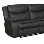92-Inch Gray Polyester Reclining U-Shaped Sectional with Console