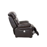 43" Modern Brown Power Reclining Chair with Leather Cushions