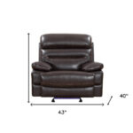 43" Modern Brown Power Reclining Chair with Leather Cushions